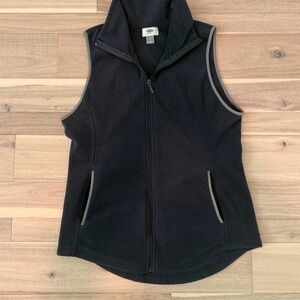 Y2K Vtg Old navy's black fleece vest with grey accents Sz Med woman's
